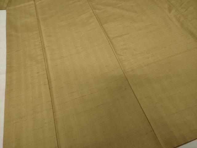 平和屋着物●上質な紬 色無地 飴色 正絹 逸品 AAAY9857ck