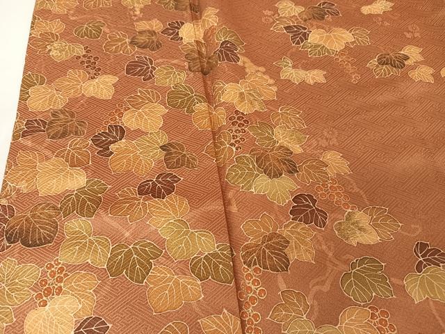 平和屋着物●訪問着 葡萄蔦の葉文 金糸 金彩 正絹 逸品 AAAY9884np