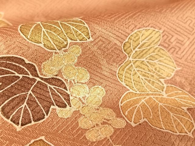 平和屋着物●訪問着 葡萄蔦の葉文 金糸 金彩 正絹 逸品 AAAY9884np