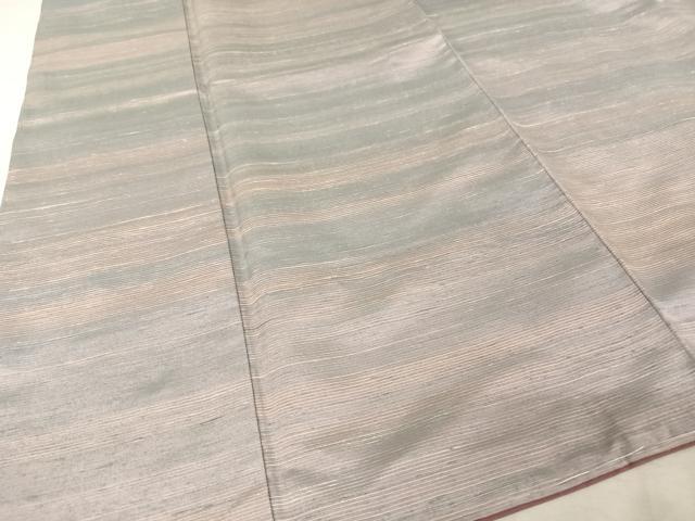 平和屋着物●紅花紬 米沢 縞 正絹 逸品 AAAY9894np