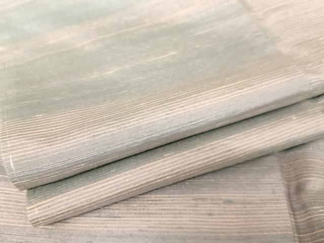平和屋着物●紅花紬 米沢 縞 正絹 逸品 AAAY9894np