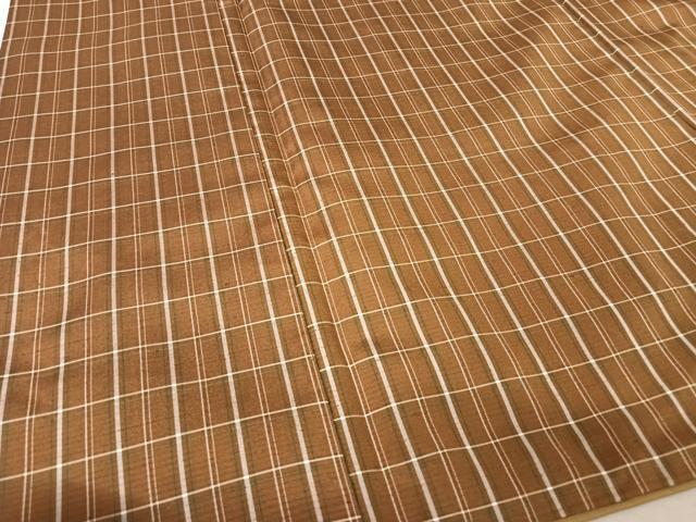 平和屋着物●上質な紬 格子 健勝苑扱い 正絹 逸品 AAAY9896np