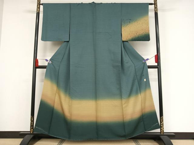 平和屋着物●訪問着 作家物 一峰 紬地 霞文 正絹 逸品 未使用 AAAY9932np