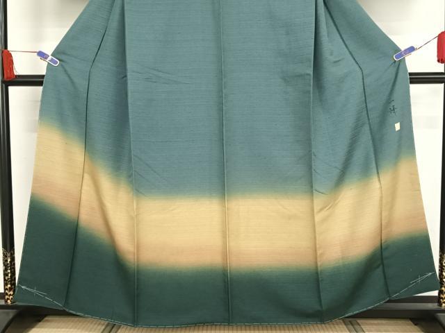 平和屋着物●訪問着 作家物 一峰 紬地 霞文 正絹 逸品 未使用 AAAY9932np