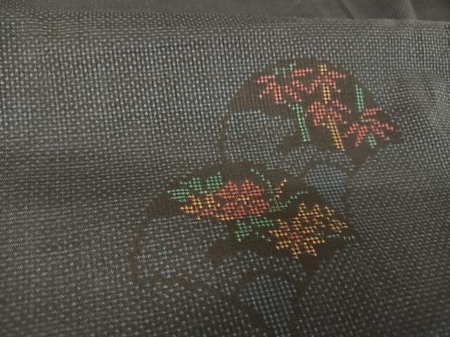 平和屋着物●本場大島紬 一元絣 扇花文 正絹 逸品 AAAY9962np