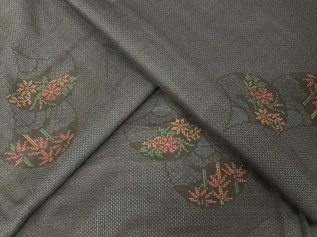 平和屋着物●本場大島紬 一元絣 扇花文 正絹 逸品 AAAY9962np