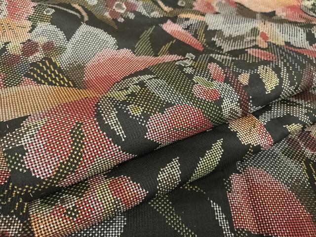 平和屋着物●本場大島紬 一元絣 更紗花文 正絹 逸品 未使用 AAAY9997np
