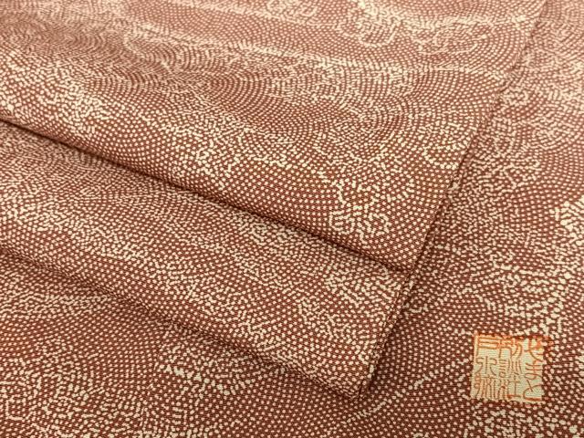 平和屋着物●江戸小紋 渡り橋風景花文 やまと誂製 正絹 逸品 AAAZ0010zg