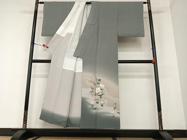 平和屋着物●豪華色留袖 友禅 作家物 草花文 暈し染め 正絹 逸品 AAAZ0031zg