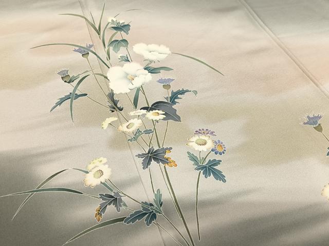 平和屋着物●豪華色留袖 友禅 作家物 草花文 暈し染め 正絹 逸品 AAAZ0031zg