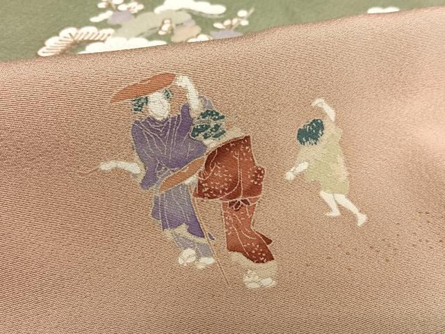 平和屋着物●豪華色留袖 友禅 作家物 修平 松竹梅人物文 暈し染め 金彩 正絹 逸品 AAAZ0073zg