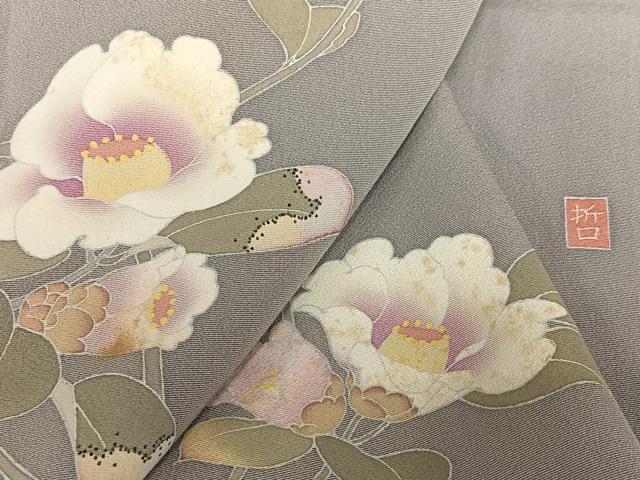 平和屋着物●訪問着 友禅 作家物 枝花文 正絹 逸品 AAAZ0077zg