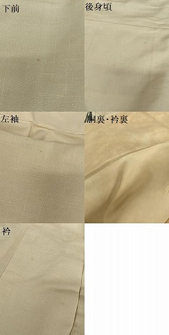 平和屋着物●訪問着 紬地 手描き 草花文 ろうけつ染め 正絹 逸品 AAAZ0121zg