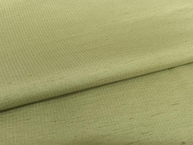 平和屋着物●上質な紬 色無地 鶸茶色 正絹 逸品 AAAZ0149zg