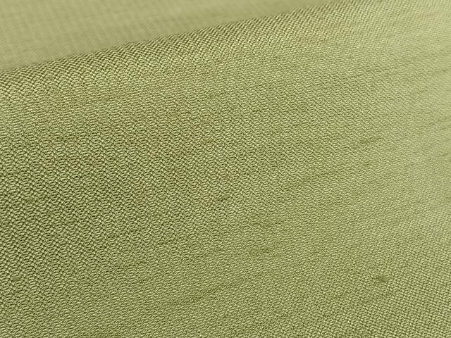 平和屋着物●上質な紬 色無地 鶸茶色 正絹 逸品 AAAZ0149zg