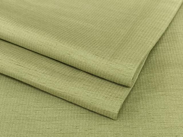 平和屋着物●上質な紬 色無地 鶸茶色 正絹 逸品 AAAZ0149zg