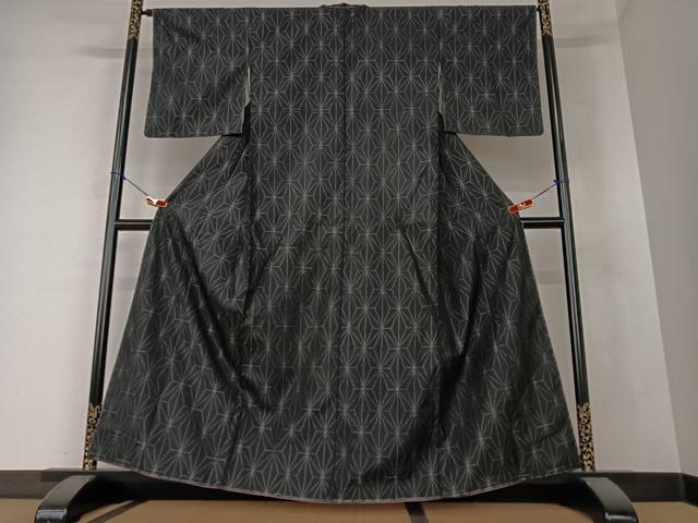 平和屋着物●本場大島紬 麻の葉文様 正絹 逸品 AAAZ0164zg
