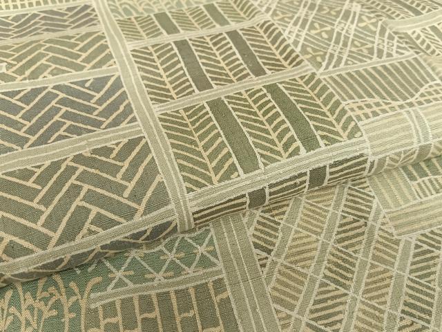 平和屋着物●上質な小紋 紬地 色紙重ね草花文 正絹 逸品 AAAZ0212zg