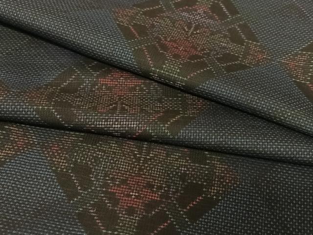 平和屋着物●本場大島紬 カタス7マルキ 花菱文 正絹 逸品 AAAZ0227zg