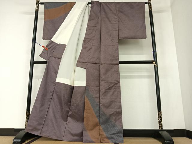 平和屋着物●本場染大島紬 網目文 正絹 逸品 AAAZ0242zg