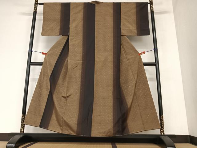 平和屋着物●上質な紬 縞 正絹 逸品 未使用 AAAZ0250zg