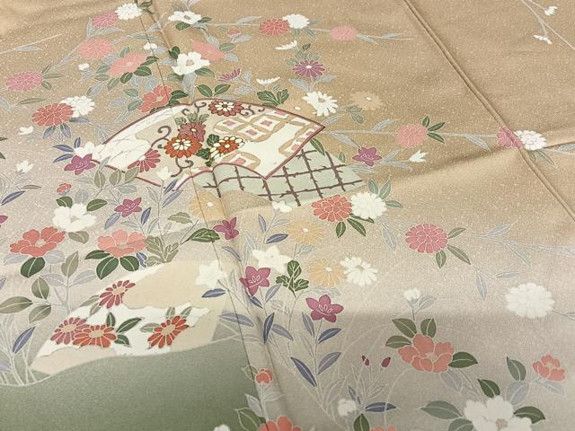 平和屋着物●訪問着 地紙重ね花文 暈し染め 金彩 正絹 逸品 AAAZ0258zg