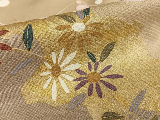 平和屋着物●豪華色留袖 駒刺繍 御所車花文 金彩 正絹 逸品 AAAZ0274zg