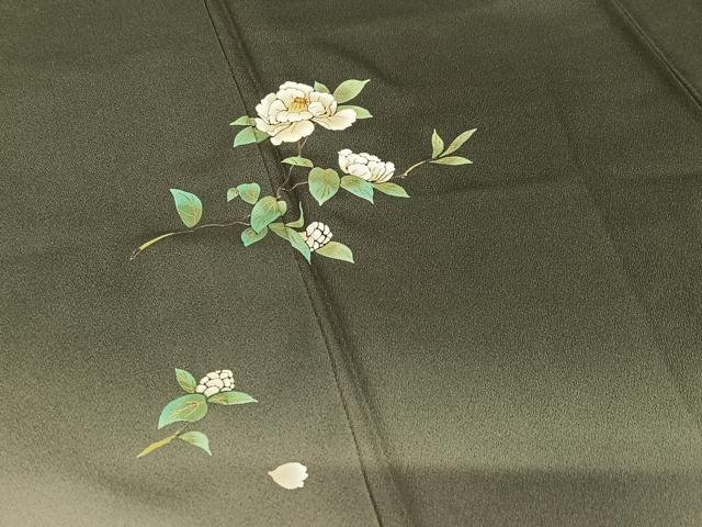 平和屋着物●堀信 訪問着 枝花文 椿 暈し染め 金彩 正絹 逸品 AAAZ0317zg