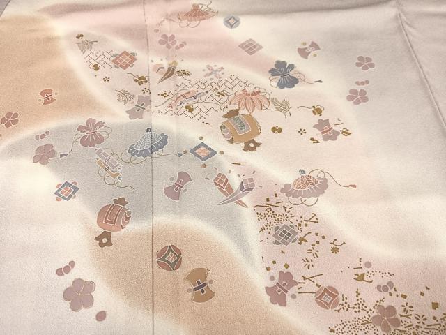 平和屋着物●創業460年・千總 訪問着 刺繍 花宝尽くし 暈し染め 正絹 逸品 AAAZ0537ph