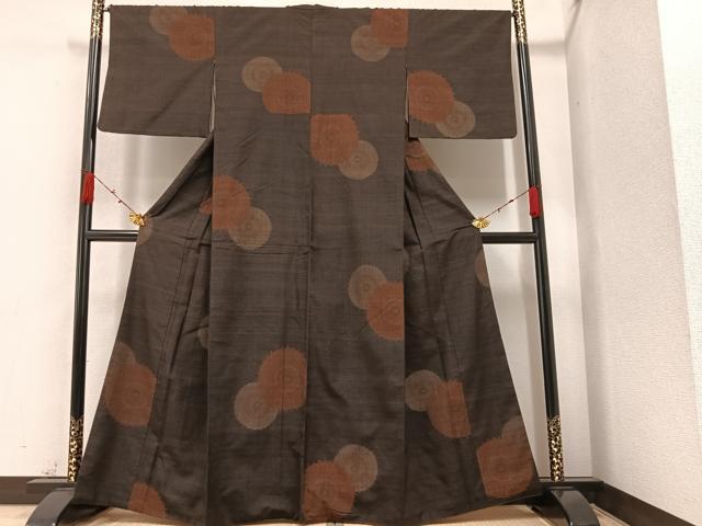 平和屋着物●上質な紬 番傘 正絹 逸品 AAAZ0593ph