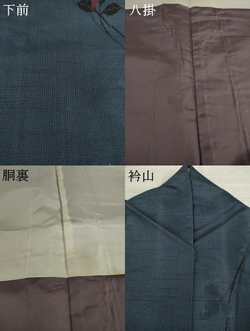 平和屋着物●上質な紬 南天文 正絹 逸品 AAAZ0627ck