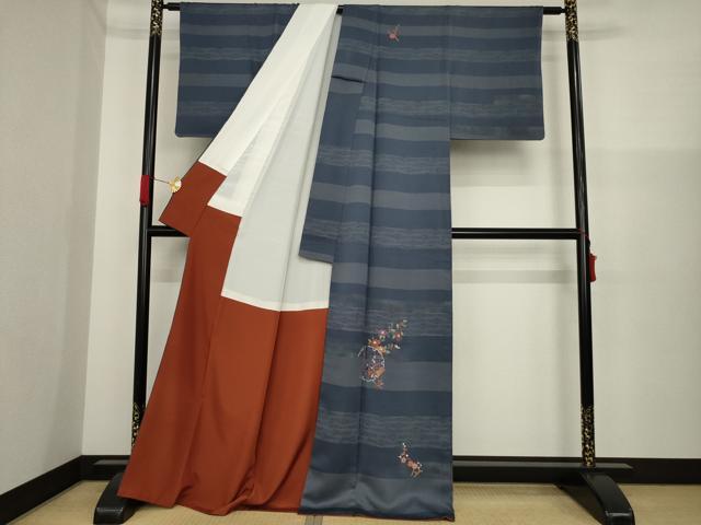 平和屋着物●訪問着 刺繍 雪輪花文 正絹 逸品 AAAZ0641ck