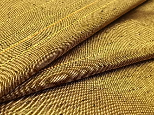 平和屋着物▽上質な紬 単衣 横段文 正絹 逸品 AAAZ0686jh