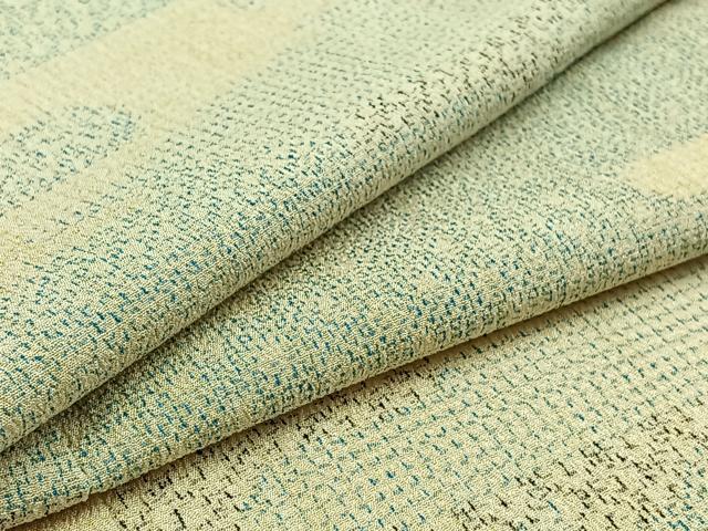 平和屋着物▽本塩沢 単衣 霞文 正絹 逸品 AAAZ0696jh