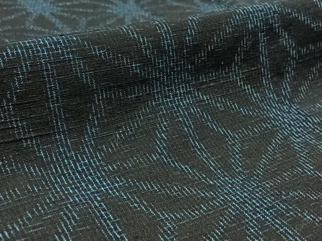 平和屋着物▽上質な紬 単衣 麻の葉文様 正絹 逸品 AAAZ0699jh