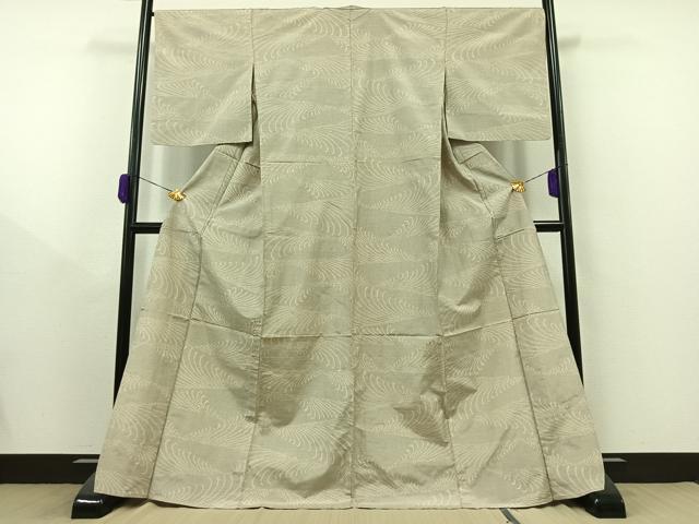 平和屋着物▽上質な紬 単衣 乱菊 正絹 逸品 AAAZ0702jh