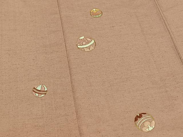 平和屋着物▽色留訪問着 単衣 総刺繍 毬文 金糸 ますいわ屋扱い 正絹 逸品 AAAZ0706jh