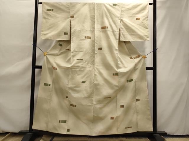 平和屋着物■上質な紬 幾何学色紙文 正絹 逸品 AAAZ0877ru