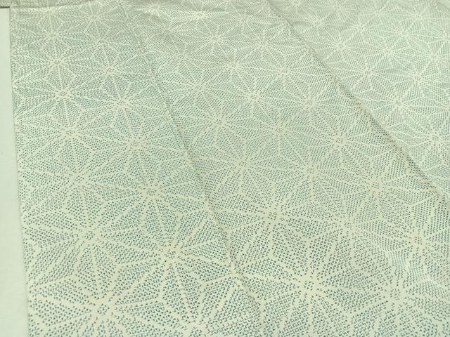 平和屋着物▽上質な紬 単衣 麻の葉文様 正絹 逸品 AAAZ0970jh