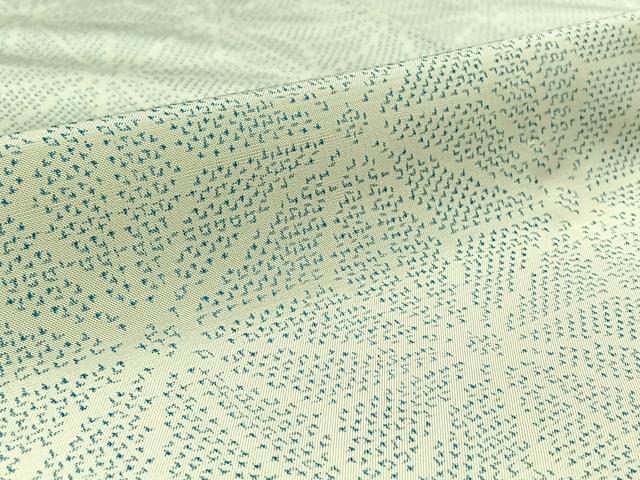 平和屋着物▽上質な紬 単衣 麻の葉文様 正絹 逸品 AAAZ0970jh