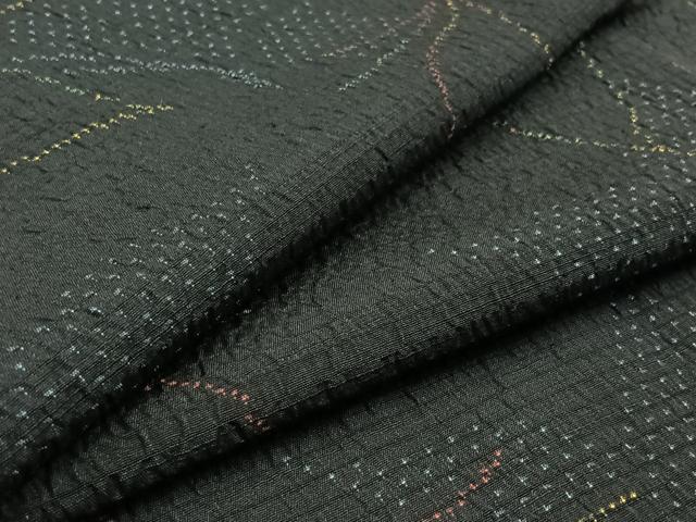平和屋着物▽上質な紬 単衣 舞蝶文 正絹 逸品 AAAZ0971jh