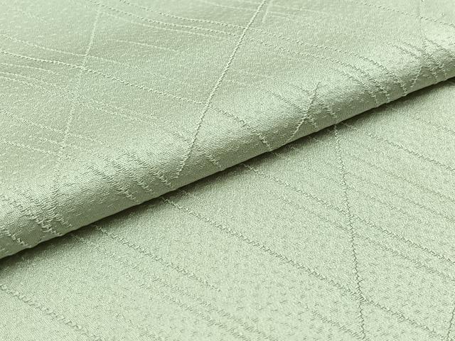 平和屋着物▽上質な色無地 単衣 斜縞地紋 千草鼠色 正絹 逸品 AAAZ0976jh