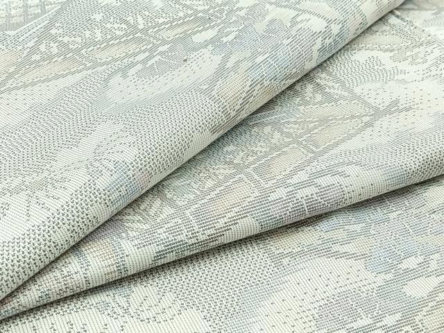 平和屋着物▽本場大島紬 白大島 単衣 風景文 正絹 逸品 AAAZ0989jh