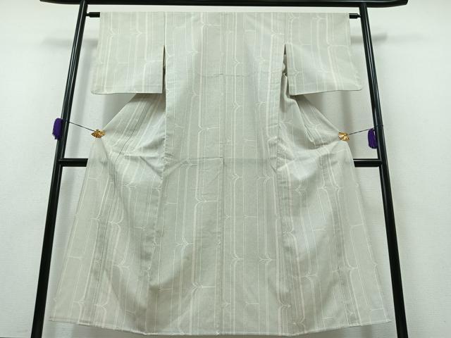 平和屋着物▽本塩沢 単衣 110亀甲 幾何学文様 正絹 逸品 AAAZ0990jh
