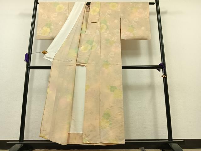 平和屋着物▽上質な小紋 単衣 草花地紋 暈し染め 正絹 逸品 AAAZ0996jh