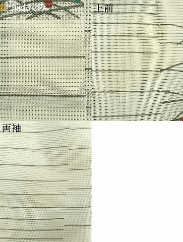 平和屋着物*夏物 小紋 絽 市松露芝文 洗える着物 AAAZ1335fy