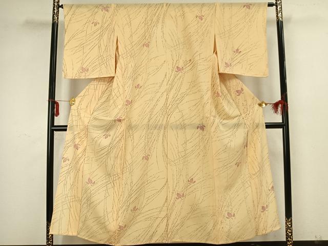 平和屋着物*夏物 小紋 絽 舞葉文 正絹 逸品 AAAZ1369fy