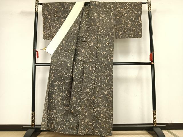 平和屋着物▽生紬 単衣 霞文 正絹 逸品 AAAZ1397fy