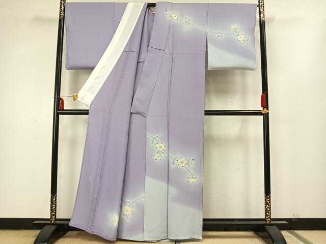平和屋着物▽染色作家 小倉淳史 訪問着 単衣 枝花文 正絹 逸品 AAAZ1406fy