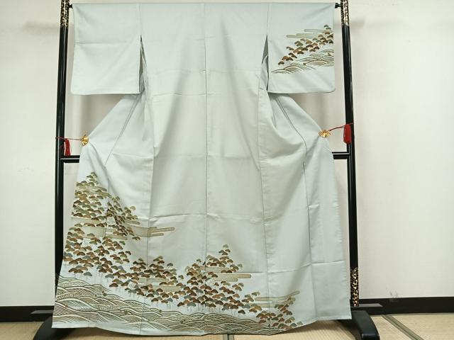 平和屋着物▽訪問着 単衣 浜松文 洗える着物 AAAZ1410fy
